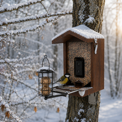 Vogelvoederhuisje met camera