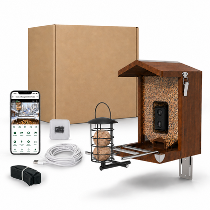Vogelvoederhuisje met camera en voederbak – complete set en accessoires